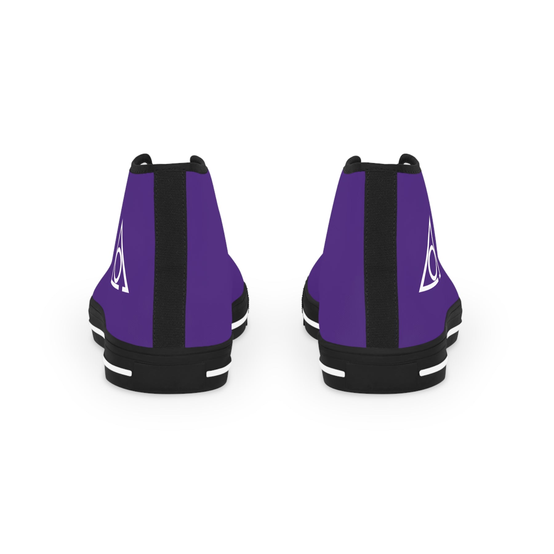 LOCOP Sneaker - High Top Black & White Purple Canvas White Emblem - Bricks Masons
