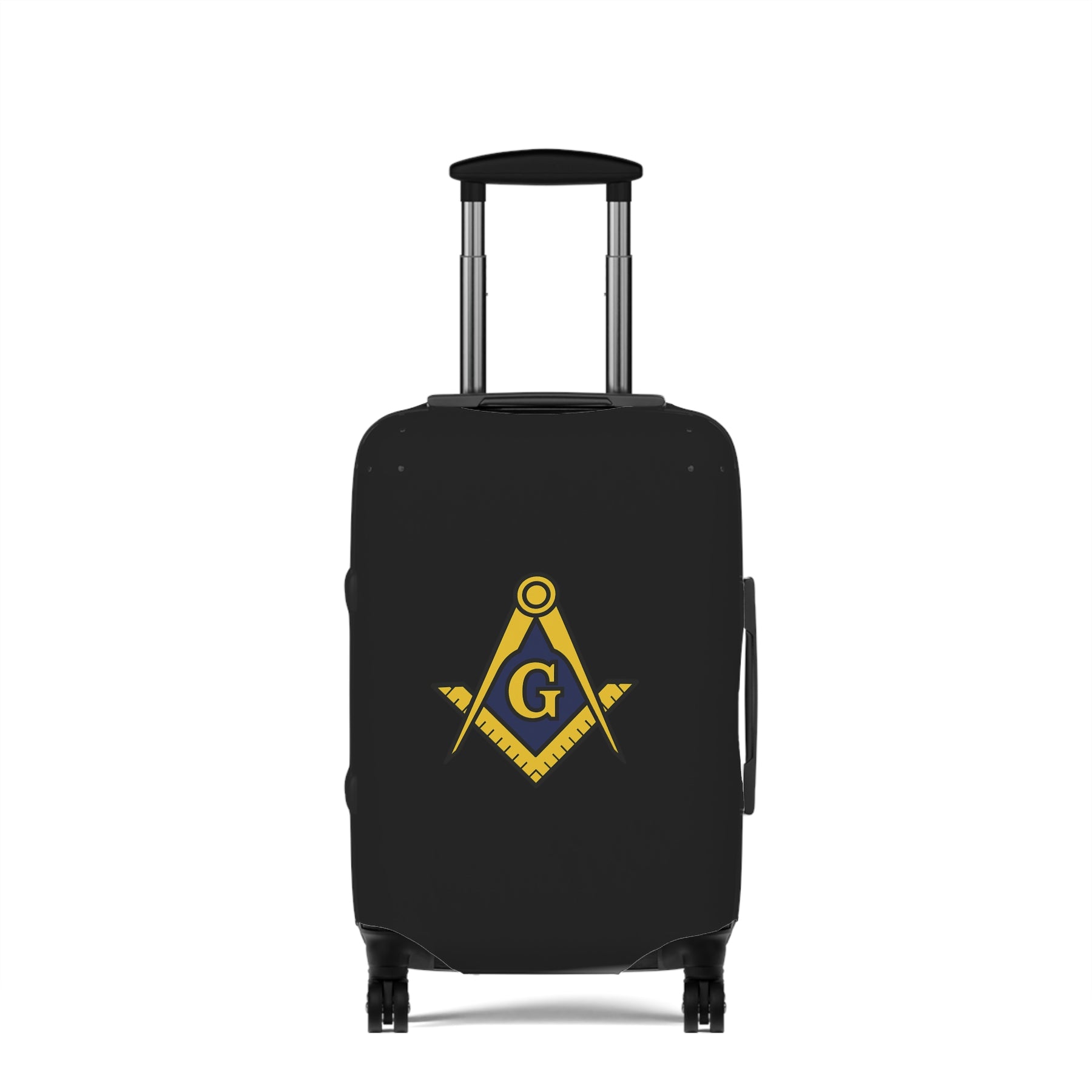 Master Mason Blue Lodge Luggage Cover - Blue & Yellow Square & Compasses G Emblem