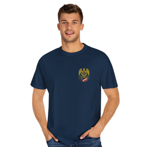 Master Mason Blue Lodge T-Shirt - Veteran Mason Garment-Dyed Tee - Bricks Masons