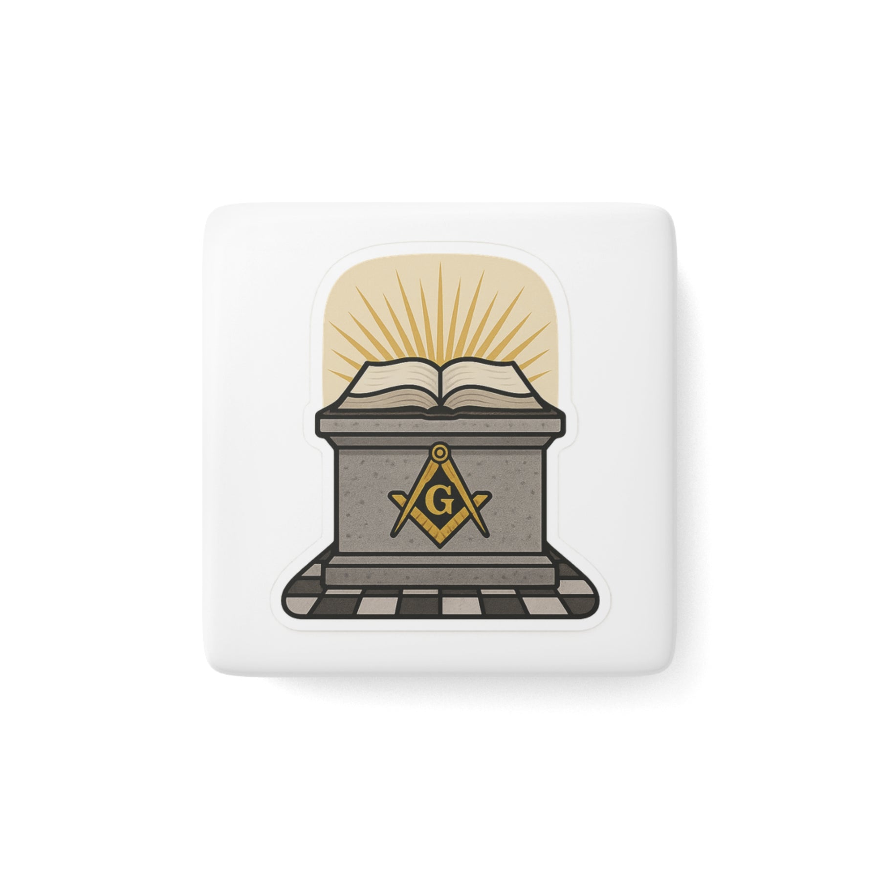 Master Mason Blue Lodge Magnet - Porcelain With Magnet - Bricks Masons