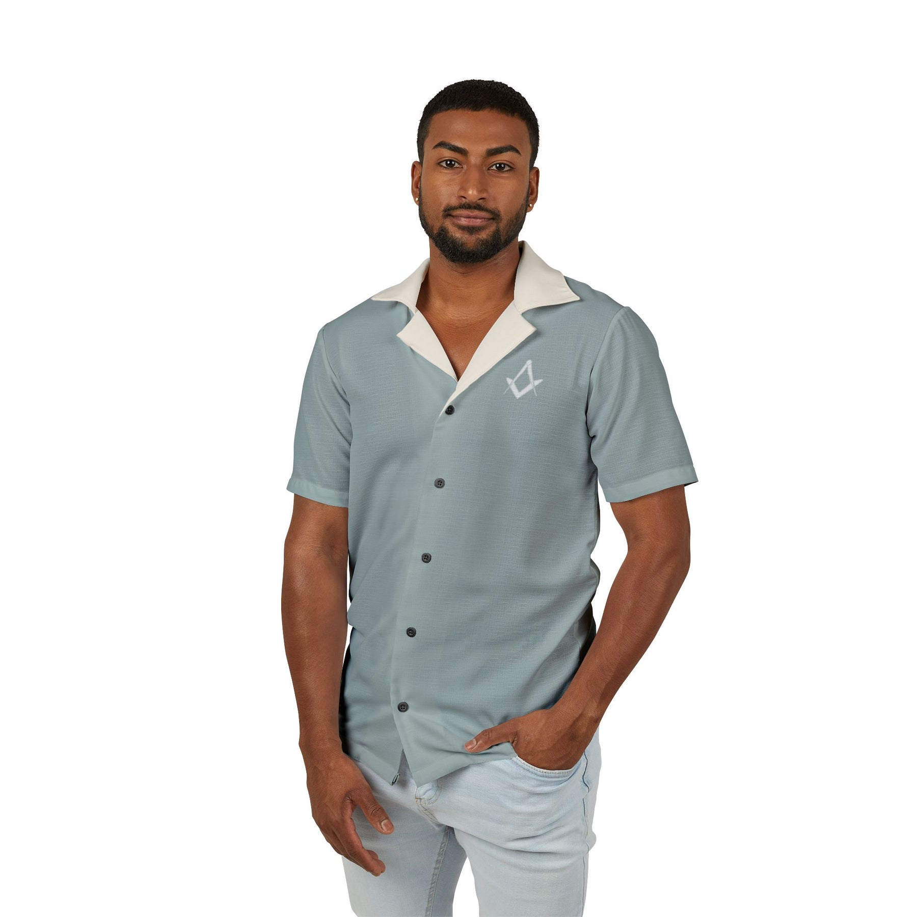 Men's Hawaiian Camp Shirt (AOP) - Bricks Masons