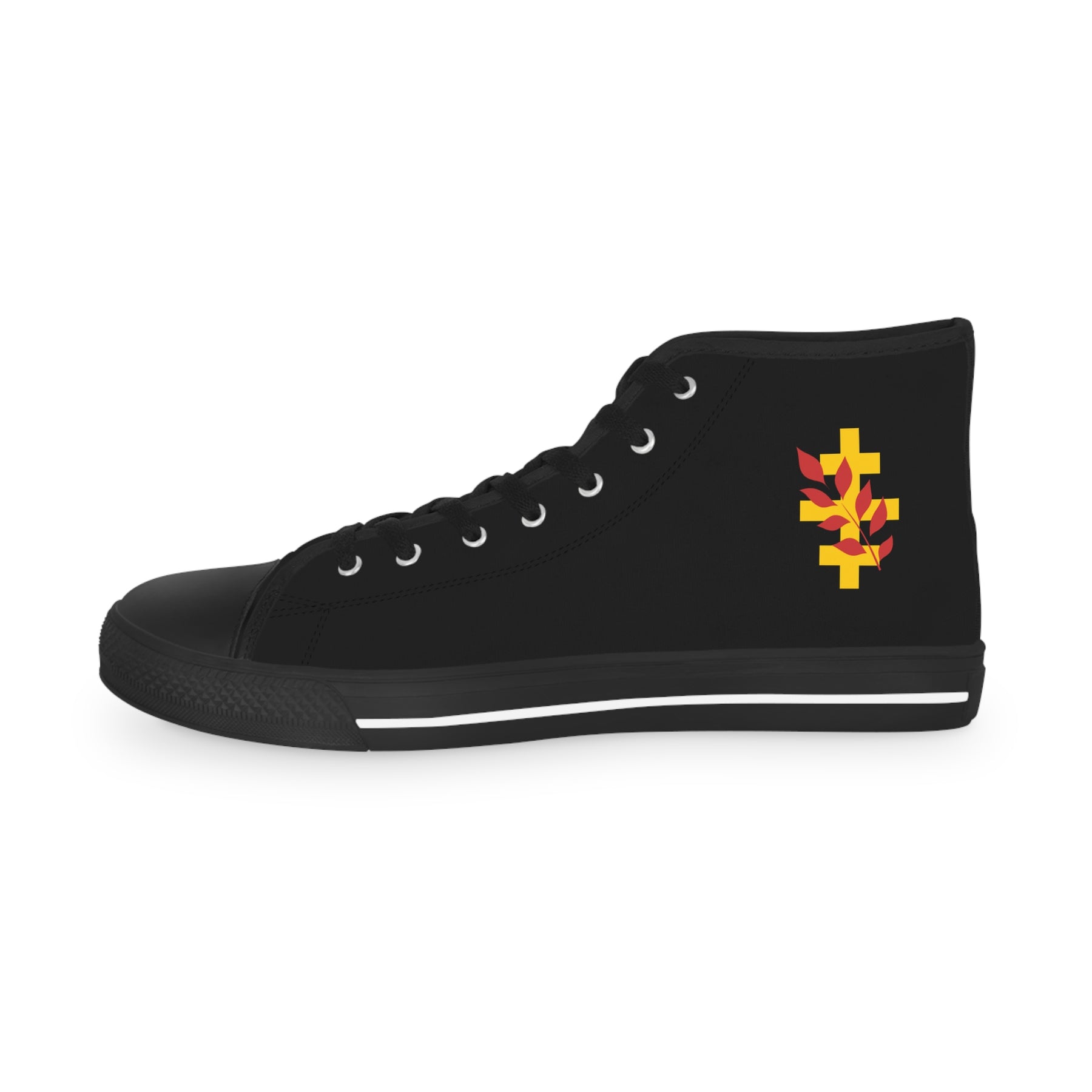 Red Branch of Eri Sneaker - High Top Black & White Golden Emblem Red Branch - Bricks Masons