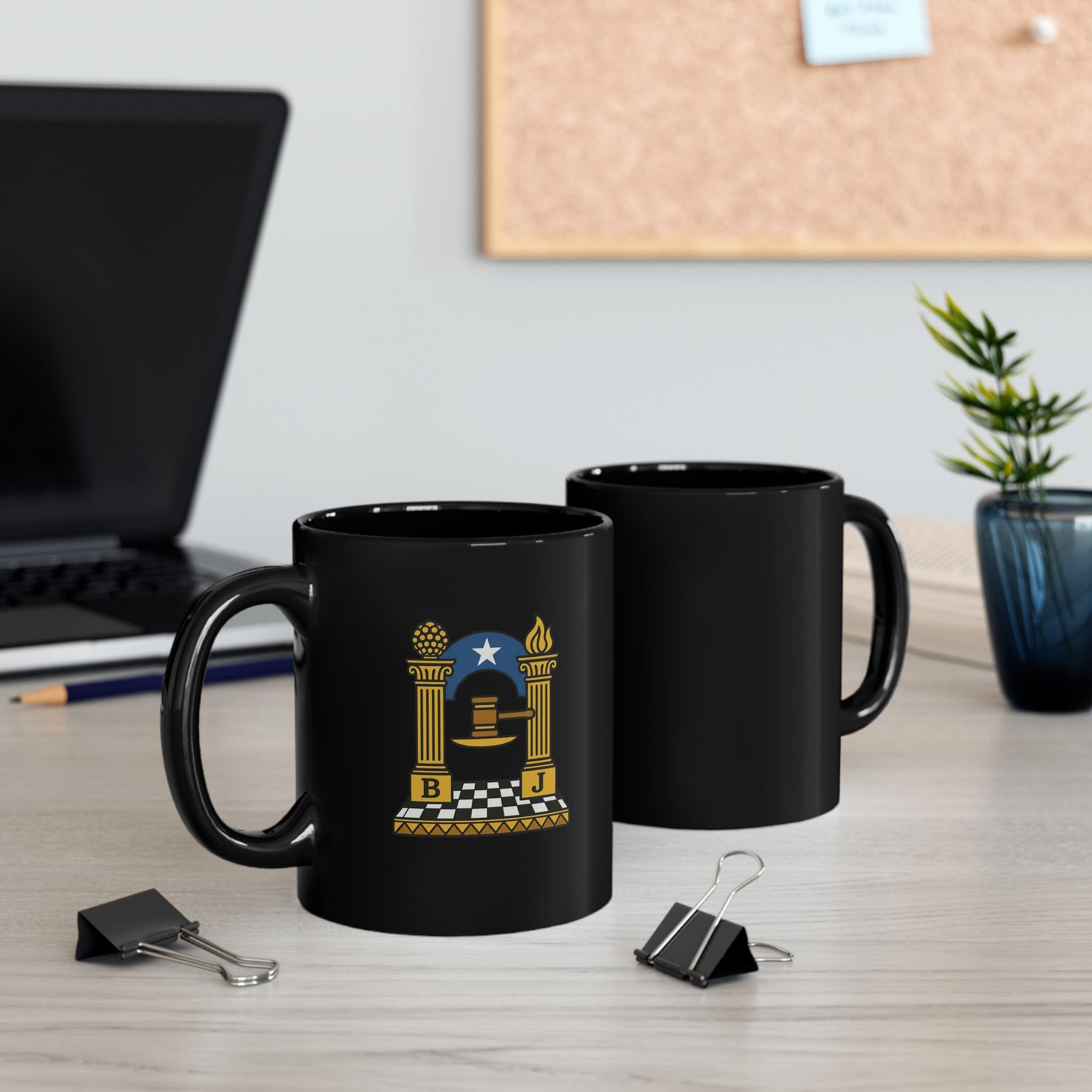 11oz Black Mug - Bricks Masons