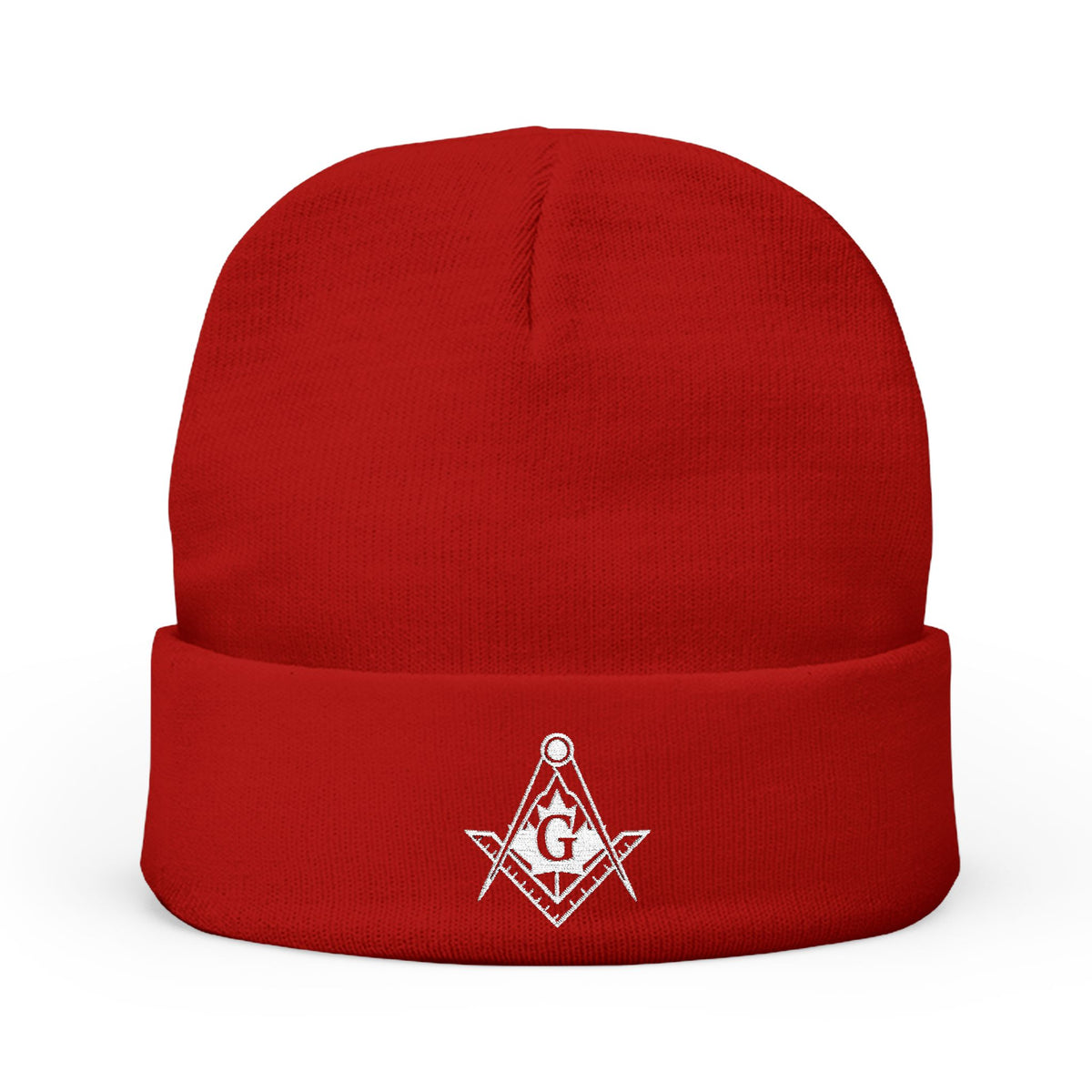 Master Mason Blue Lodge Canada Jurisdiction Beanie - Knit Embroidery Maple Leaf With S&C - Bricks Masons