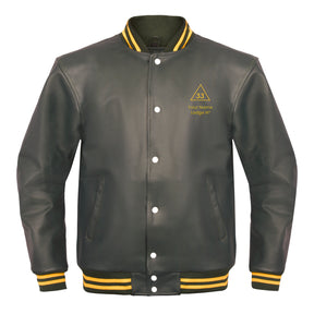 33rd Degree Scottish Rite Jacket - Leather With Customizable Gold Embroidery - Bricks Masons