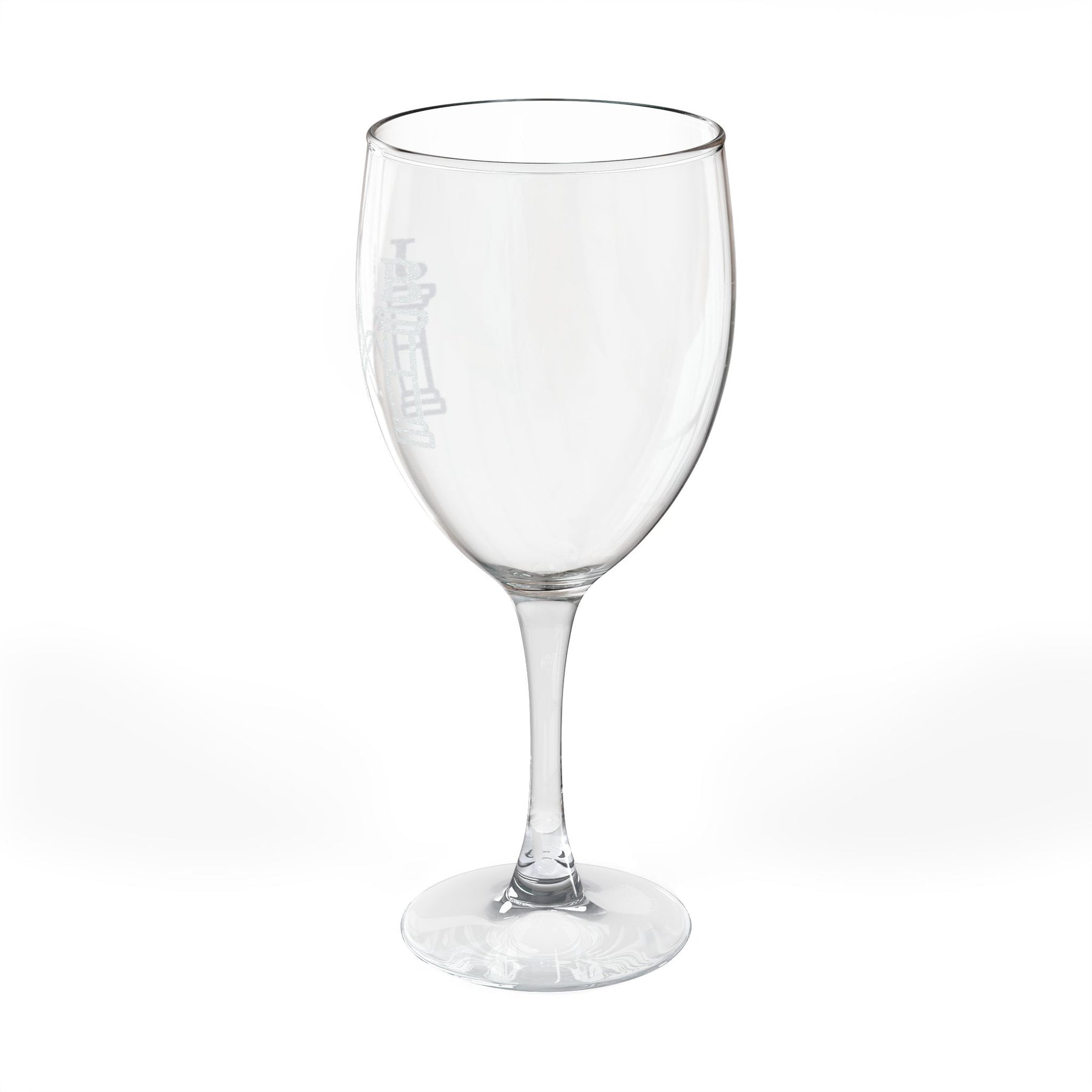 Weinglas der Freimaurerloge – Winkelmaß und Zirkel mit J&amp;B-Säulen-Emblem