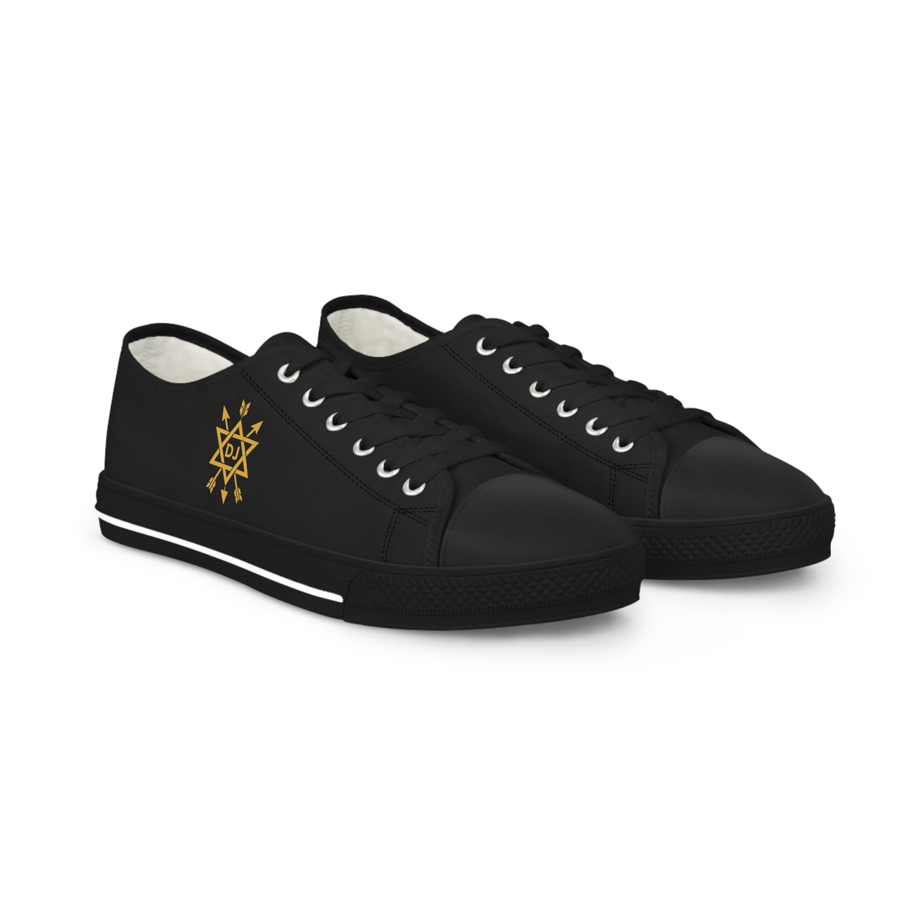 Order of the Secret Monitor Sneaker - Low Top Sneaker Black & White Golden Emblem - Bricks Masons