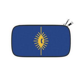 Knights of the All Seeing Eye Passport Wallet - Blue & Yellow Eye With Shoulder & Wrist Strap - Bricks Masons