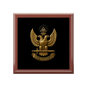 33rd Degree Scottish Rite Jewelry Box - Deus Meumque Jus Wings Up