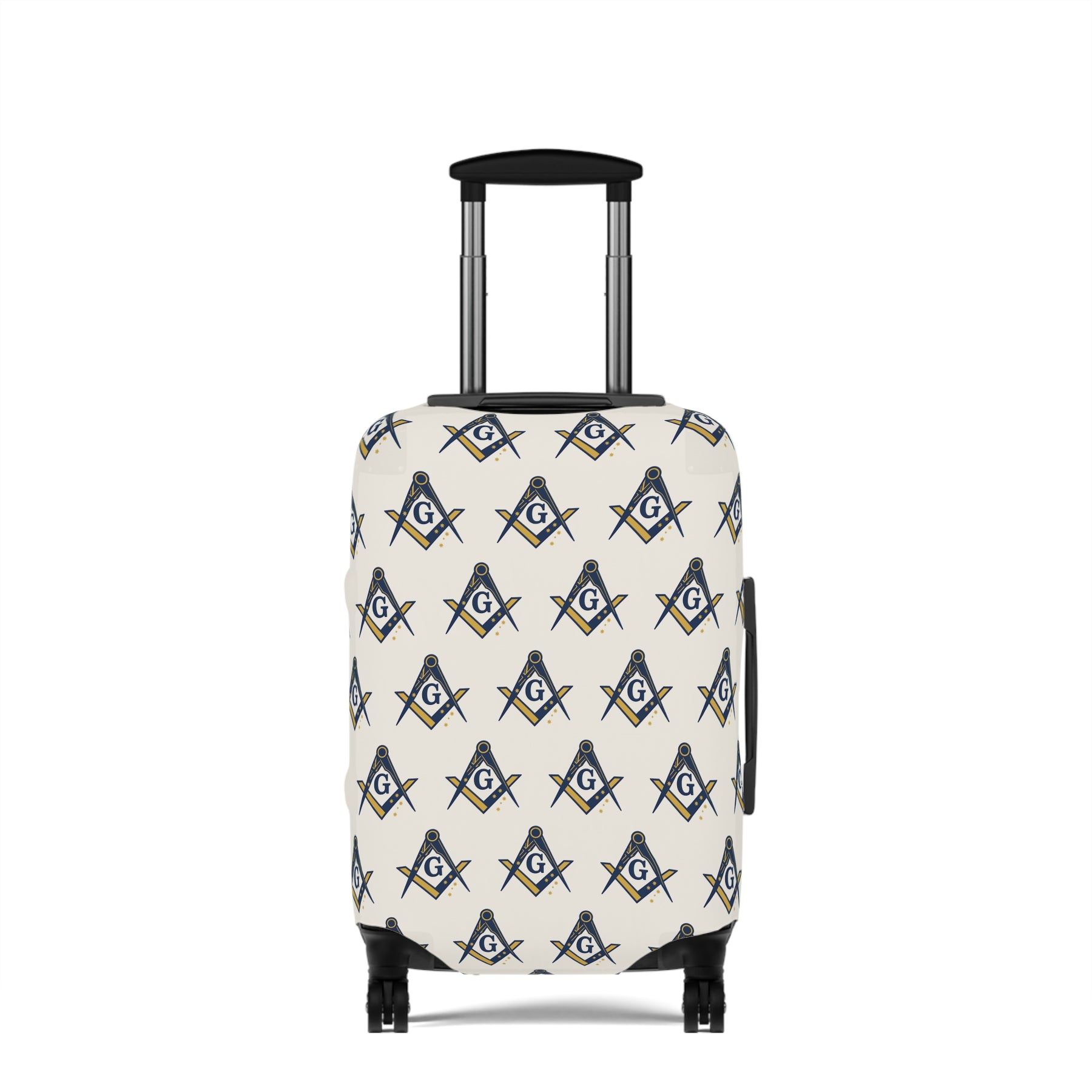 Master Mason Blue Lodge Luggage Cover - Square & Compasses with G Emblem Print