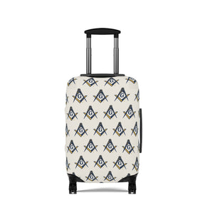 Master Mason Blue Lodge Luggage Cover - Square & Compasses with G Emblem Print