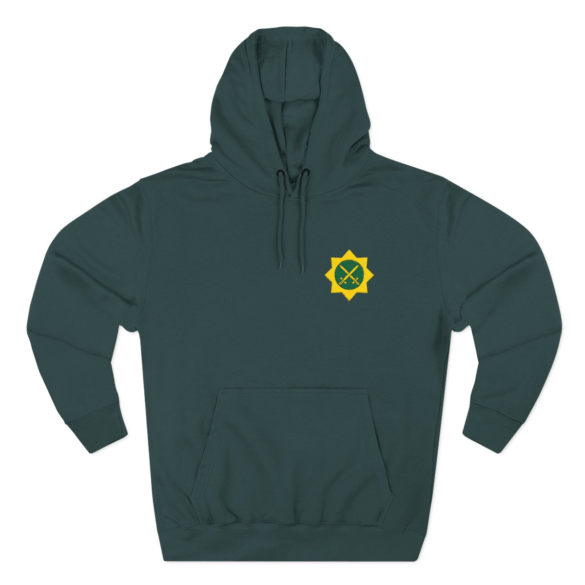 Red Cross of Babylone Hoodie - Embroidered Signature Detail - Bricks Masons