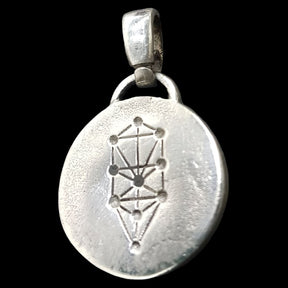 Kabbalah pendant SEXUAL ENERGY Kuf Vav Caf NAME OF GOD 35 KHAVAKIAH in silver 2.5 Cm 9 Gr Art 1131 - Bricks Masons