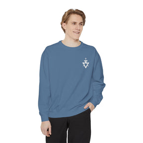 Allied Masonic Degrees Sweatshirt - Embroidered White AMD Emblem - Bricks Masons