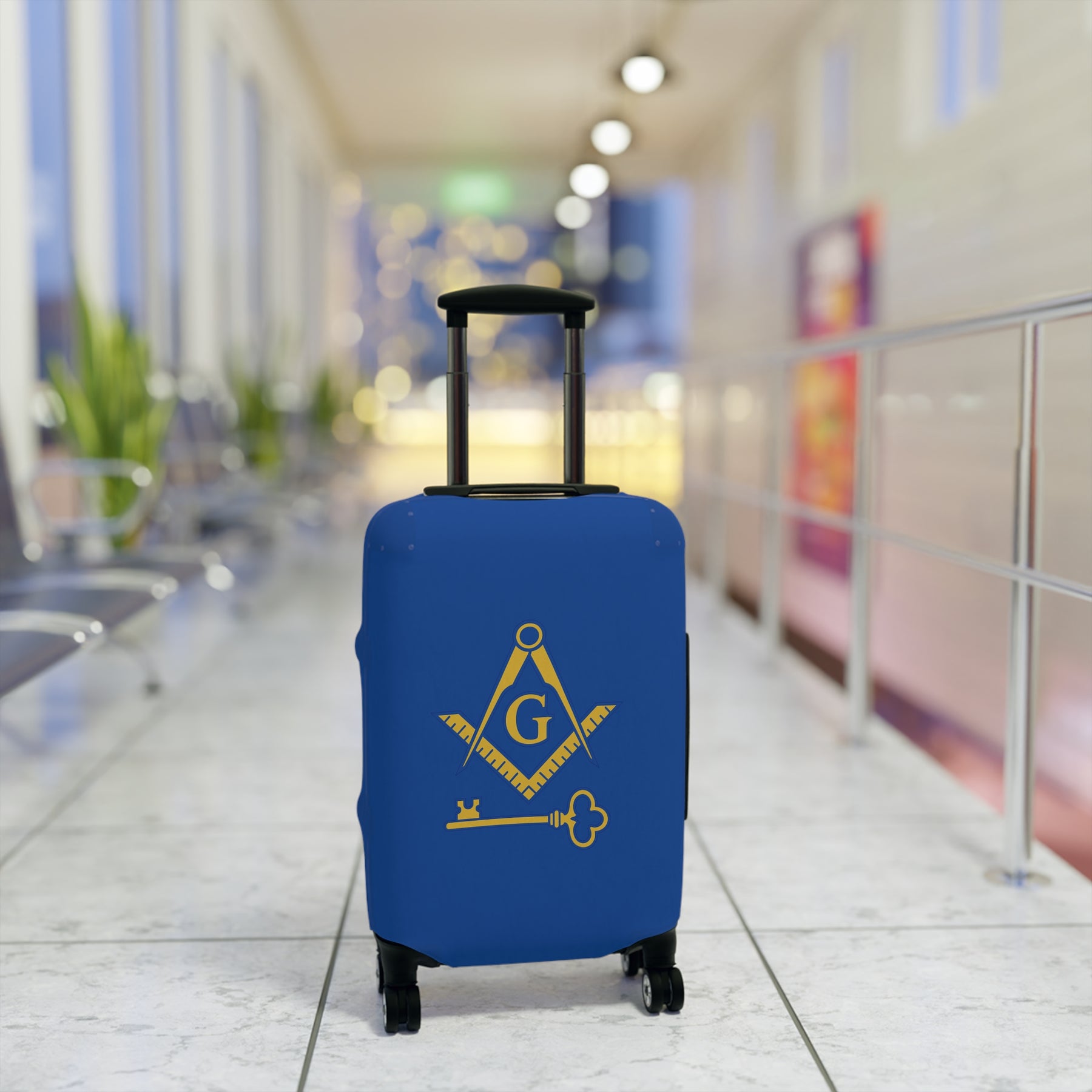 International Masons Luggage Cover - Square & Compass G with Key Emblem