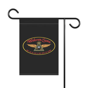 Widows Sons Yard Flag - Black Printed Poly Poplin - Bricks Masons