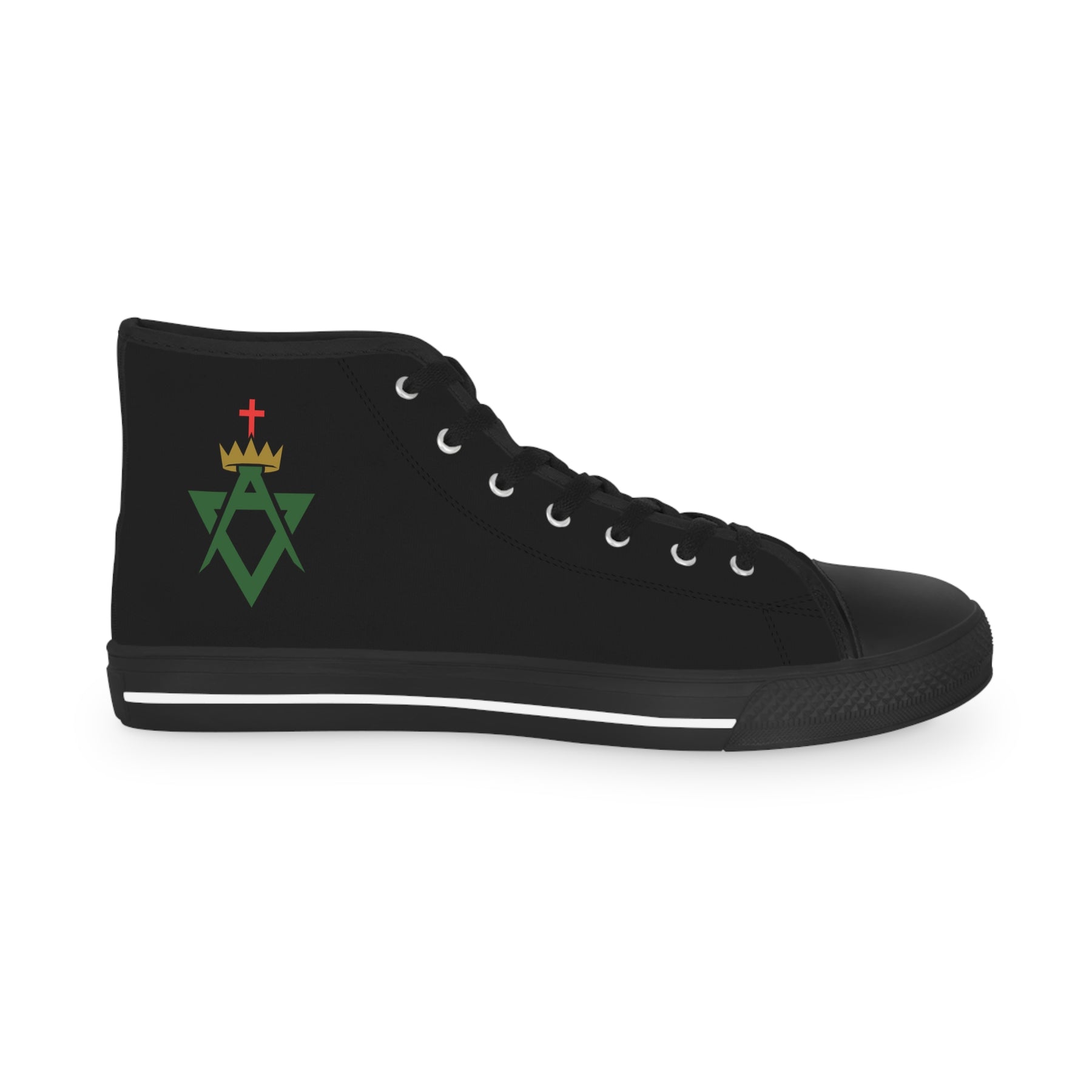 Allied Masonic Degrees Sneaker - High Top Black & White AMD Emblem - Bricks Masons