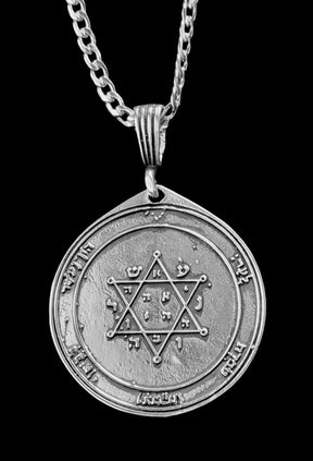 Solomon's Second and First Pentacle Pendant, consecrated to Jupiter, in Silver, 4 cm, 13 g, 44 Seals of Solomon, Art. 1160 - Bricks Masons