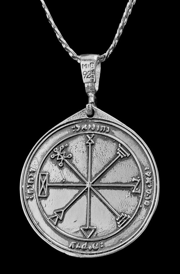 Solomon Pendant First and Second Pentacle consecrated to Jupiter in Silver 4 cm 12 gr 44 Seals of Solomon Art 1199 - Bricks Masons