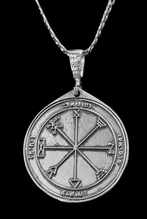 Solomon's Second and First Pentacle Pendant, consecrated to Jupiter, in Silver, 4 cm, 13 g, 44 Seals of Solomon, Art. 1160 - Bricks Masons