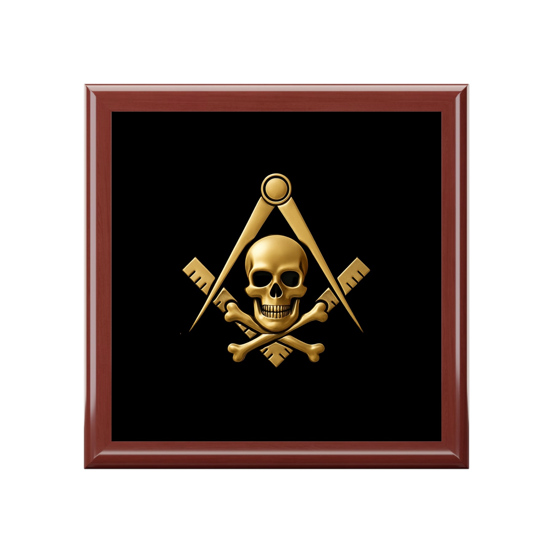 Widows Sons Jewelry Box - Square & Compass with Skull & Bones Emblem