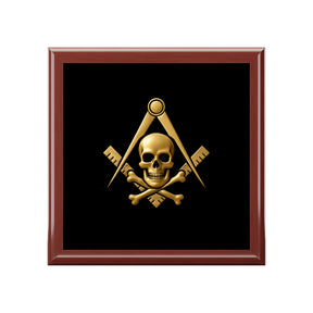Widows Sons Jewelry Box - Square & Compass with Skull & Bones Emblem