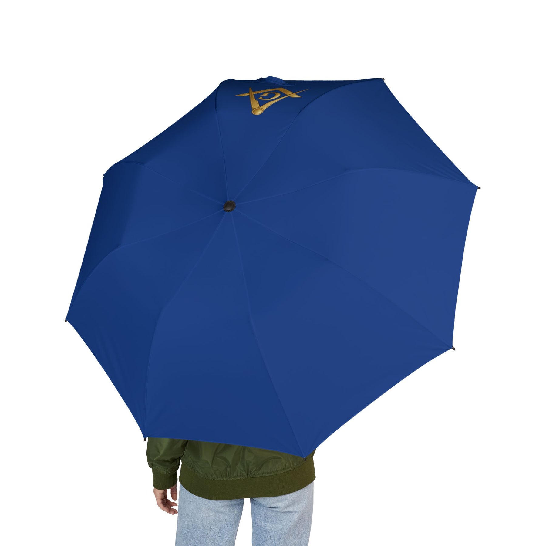 Master Mason Blue Lodge Umbrella - Blue with Gold Square & Compass G