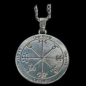 Solomon Pendant, Second and First Pentacle, Consecrated to the Sun, Silver, 3.6 cm, 17 g, Art. 1165 - Bricks Masons
