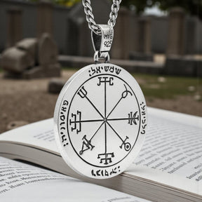 Solomon Pendant, Second and First Pentacle, Consecrated to the Sun, Silver, 3.6 cm, 17 g, Art. 1165 - Bricks Masons