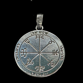 Wiccan Pendant First and Second Pentacle Consecrated to the Sun In Silver 4.5 Cm 17.5 Gr Art 1166 - Bricks Masons