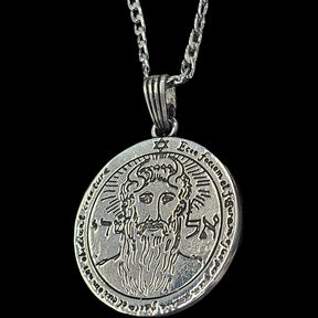 Solomon Pendant, Second and First Pentacle, Consecrated to the Sun, Silver, 3.6 cm, 17 g, Art. 1165 - Bricks Masons