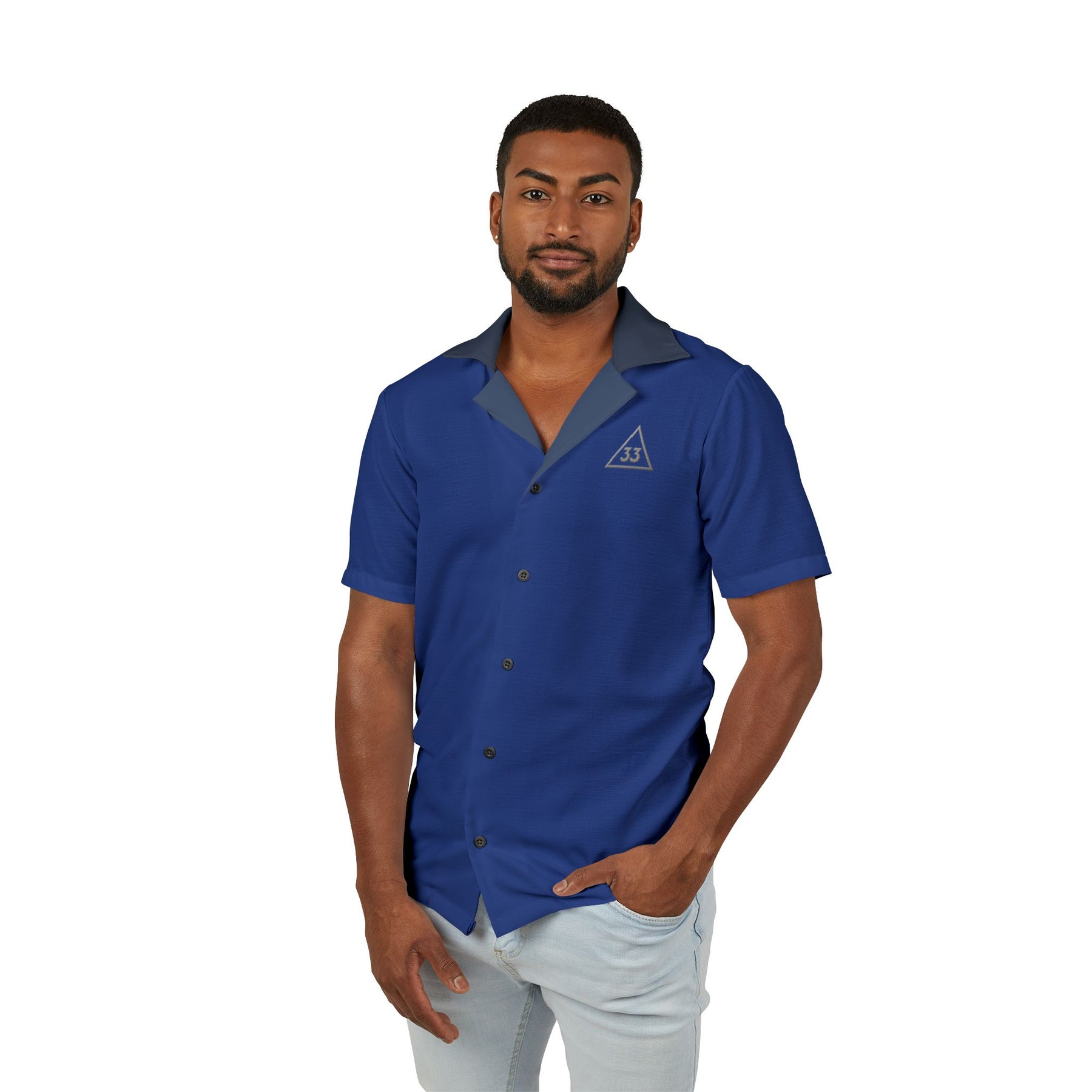 Men's Hawaiian Camp Shirt (AOP) - Bricks Masons