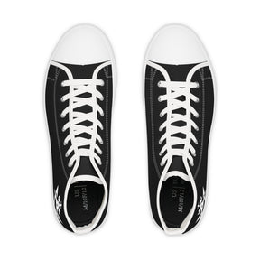 Allied Masonic Degrees Sneaker - High Top Black & White AMD White Emblem - Bricks Masons