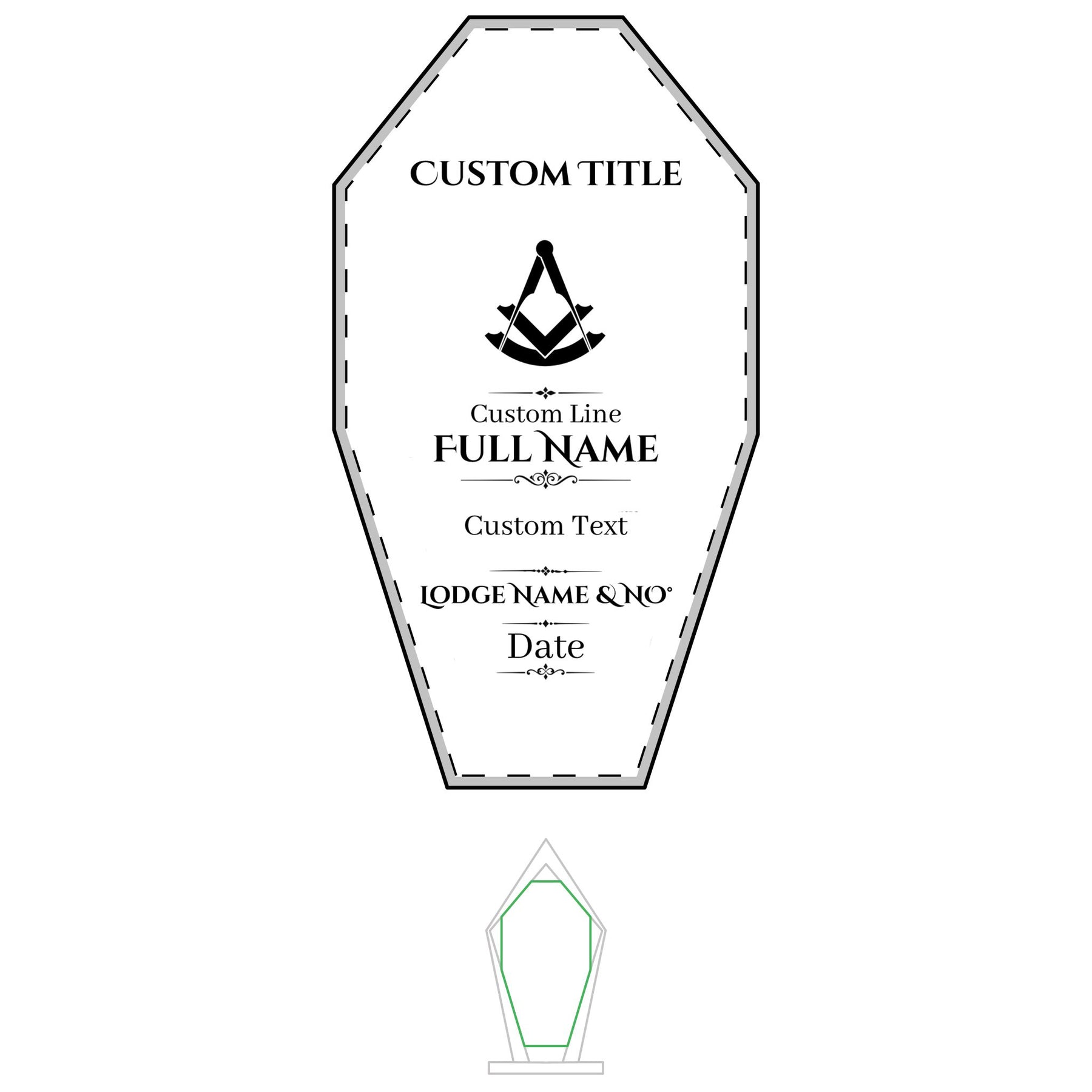 Past Master Blue Lodge Plaque - Square Compass & Quadrant Engraving with Customization