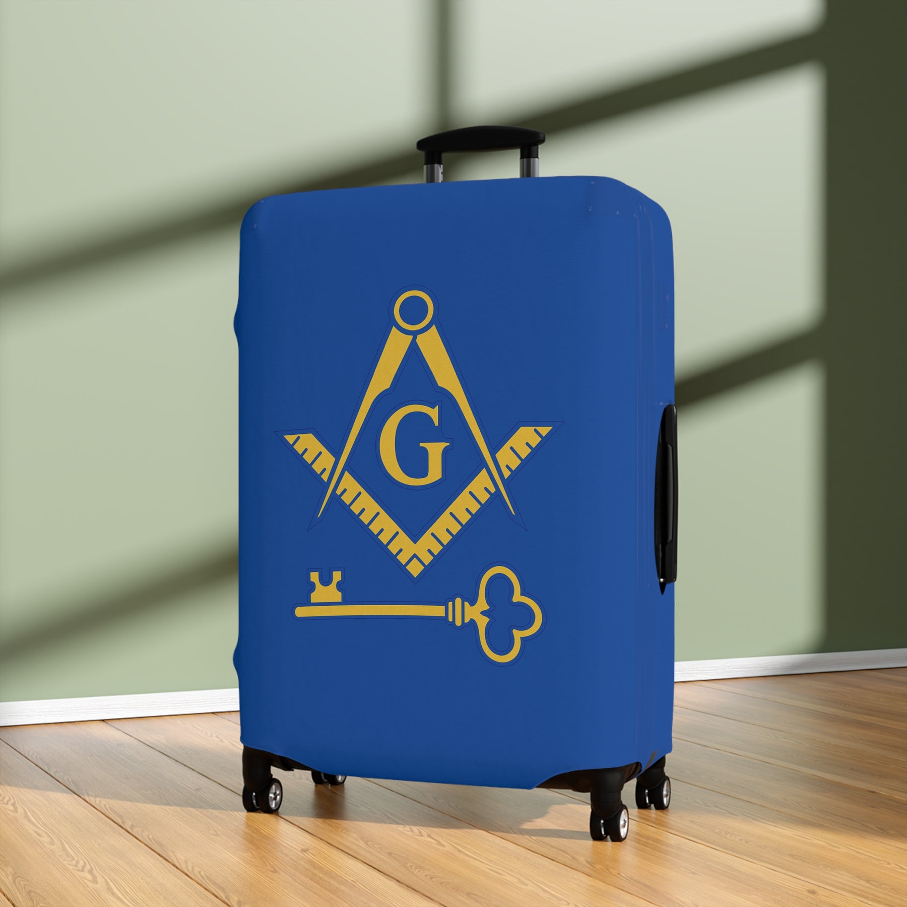 International Masons Luggage Cover - Square & Compass G with Key Emblem