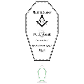 Master Mason Blue Lodge Plaque - Engraved Square & Compass G with Customization