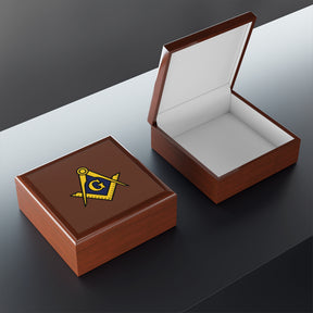 Master Mason Blue Lodge Jewelry Box - Square & Compass with G Emblem