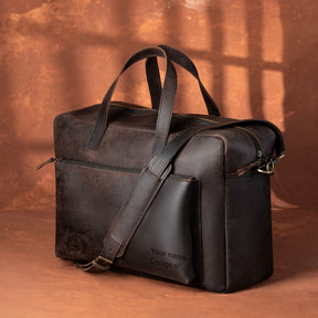 Shriners Briefcase - Dark Brown Cow Leather - Bricks Masons
