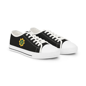Red Cross of Babylone Sneaker - Low Top Sneaker Black & White Gold & Green Emblem - Bricks Masons