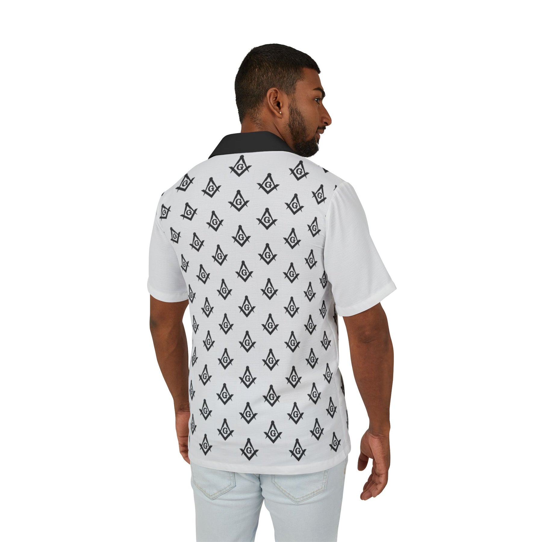 Men's Hawaiian Camp Shirt (AOP) - Bricks Masons