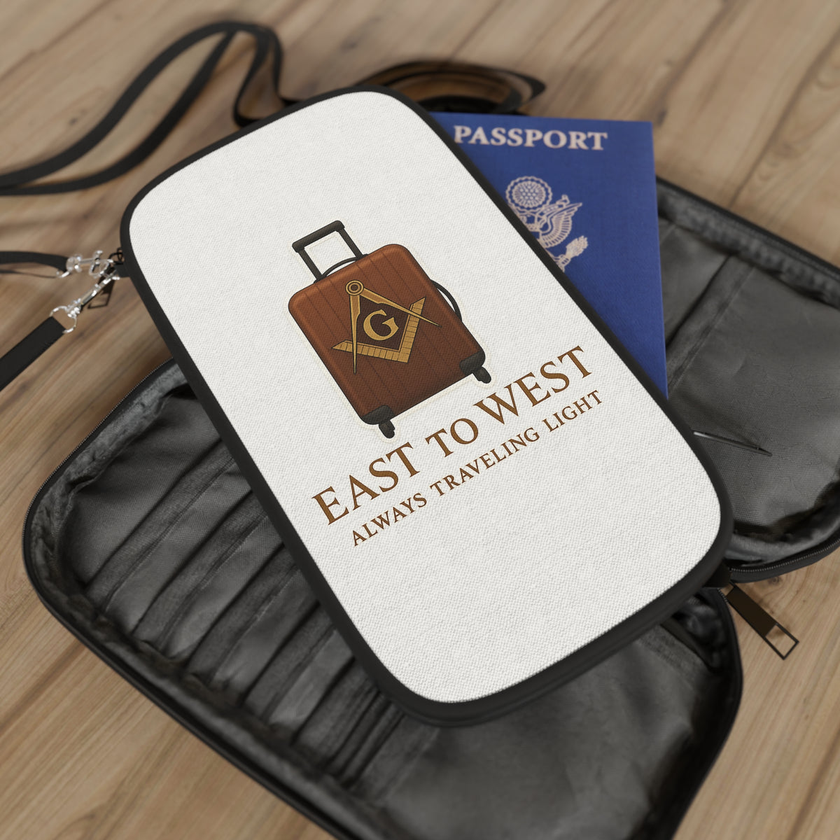 Master Mason Blue Lodge Passport Wallet - Always Traveling Light - Bricks Masons