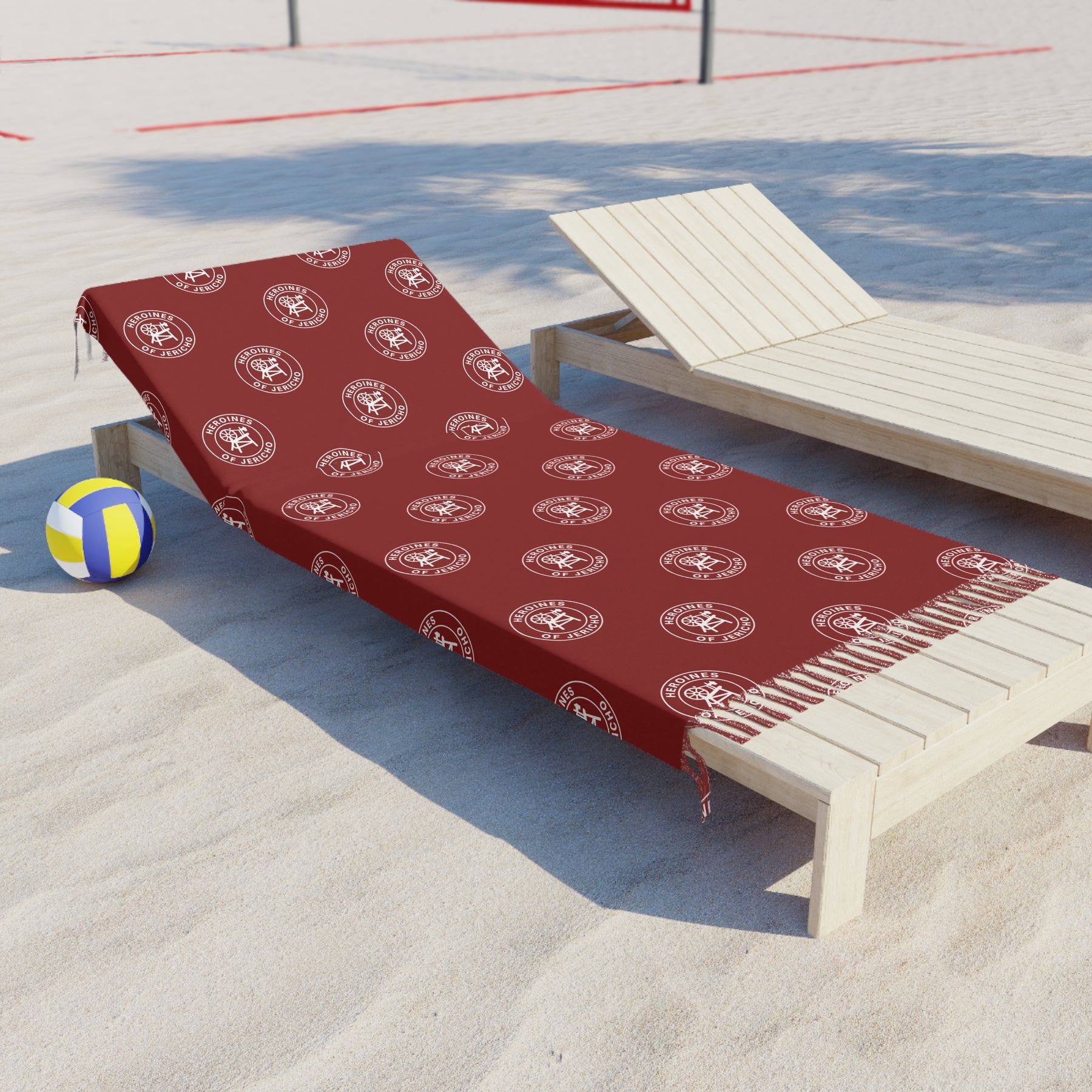 Heroines of Jericho Towel - Maroon Polyester Beach Cloth - Bricks Masons