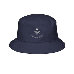 Master Mason Blue Lodge Bucket Hat - Square & Compass G Embroidery with Customization
