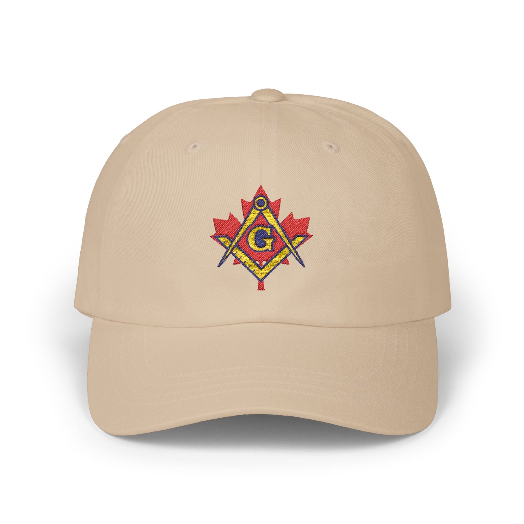 Master Mason Blue Lodge Canada Jurisdiction Baseball Cap - Red Maple Leaf S&C - Bricks Masons
