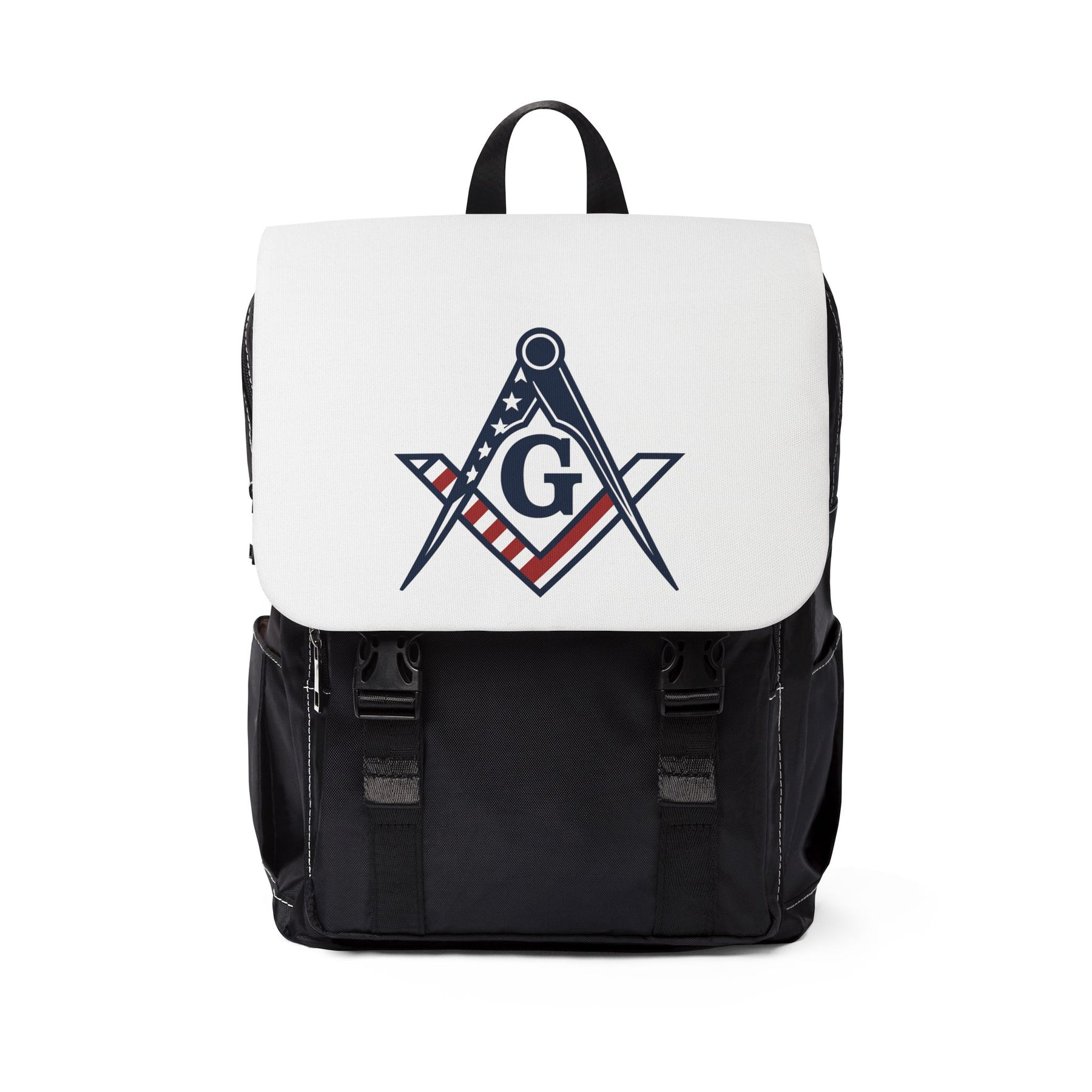 Master Mason Blue Lodge Backpack - US Flag Square & Compass G - Bricks Masons