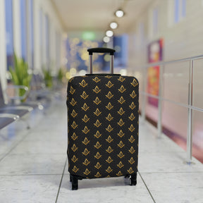 Master Mason Blue Lodge Luggage Cover - Gold Square & Compasses G Emblem Print