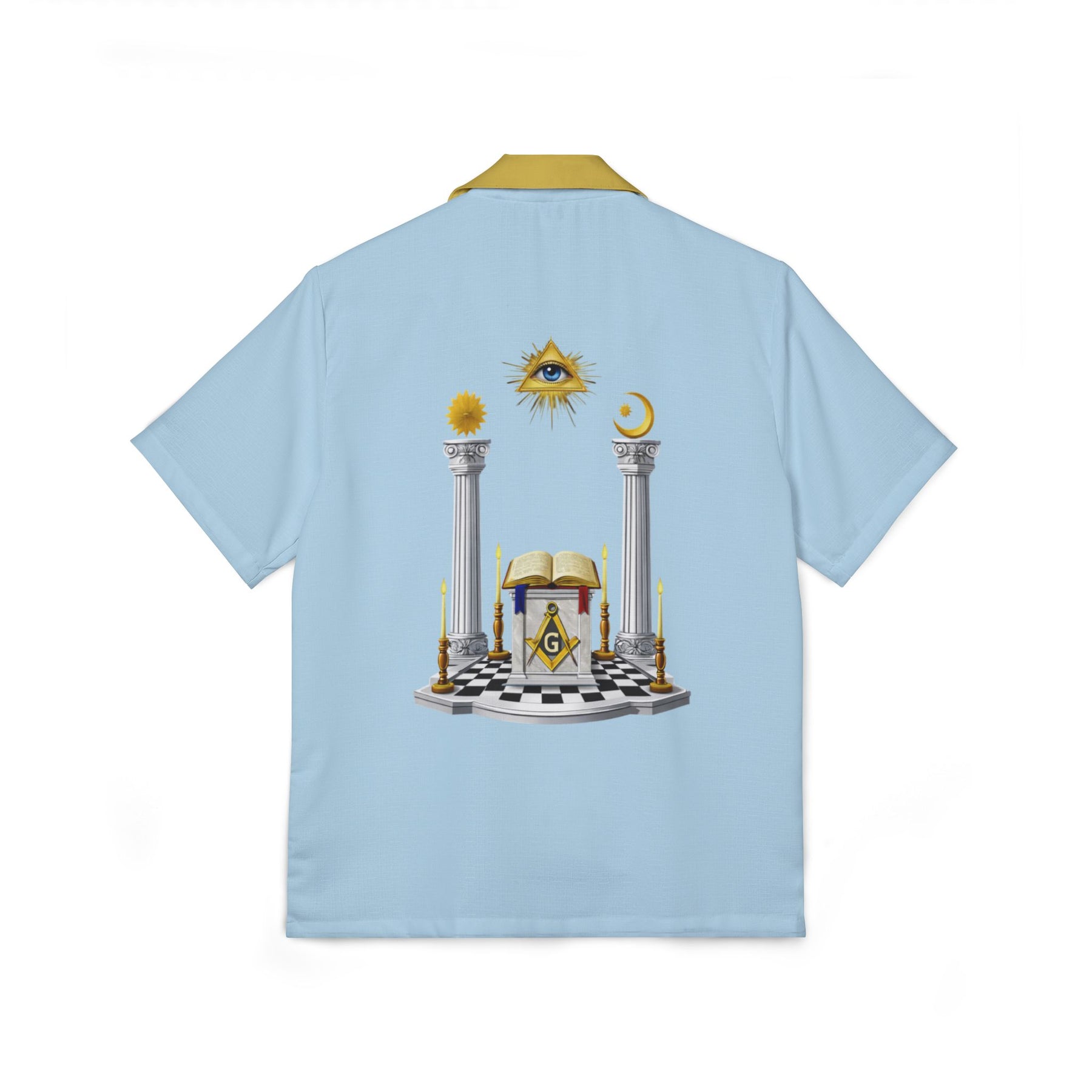 Men's Hawaiian Camp Shirt (AOP) - Bricks Masons