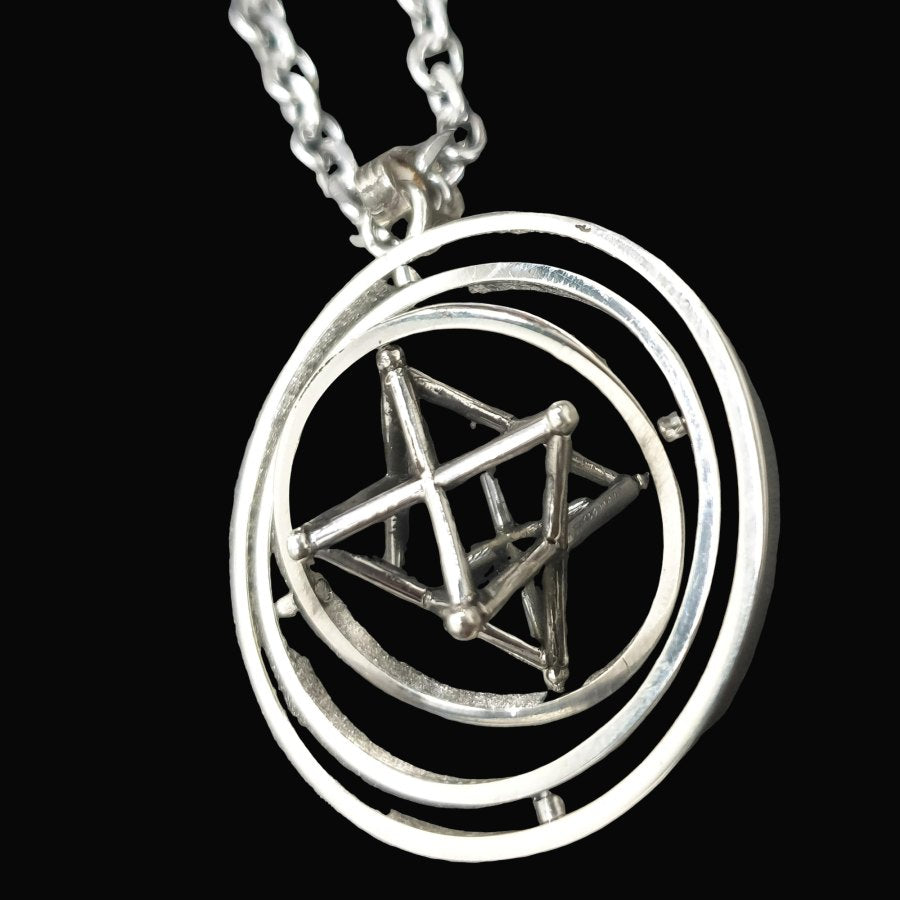 Merkaba Medal Silver Geometry Kabbalah 4 cm 12 g Art 1267 - Bricks Masons