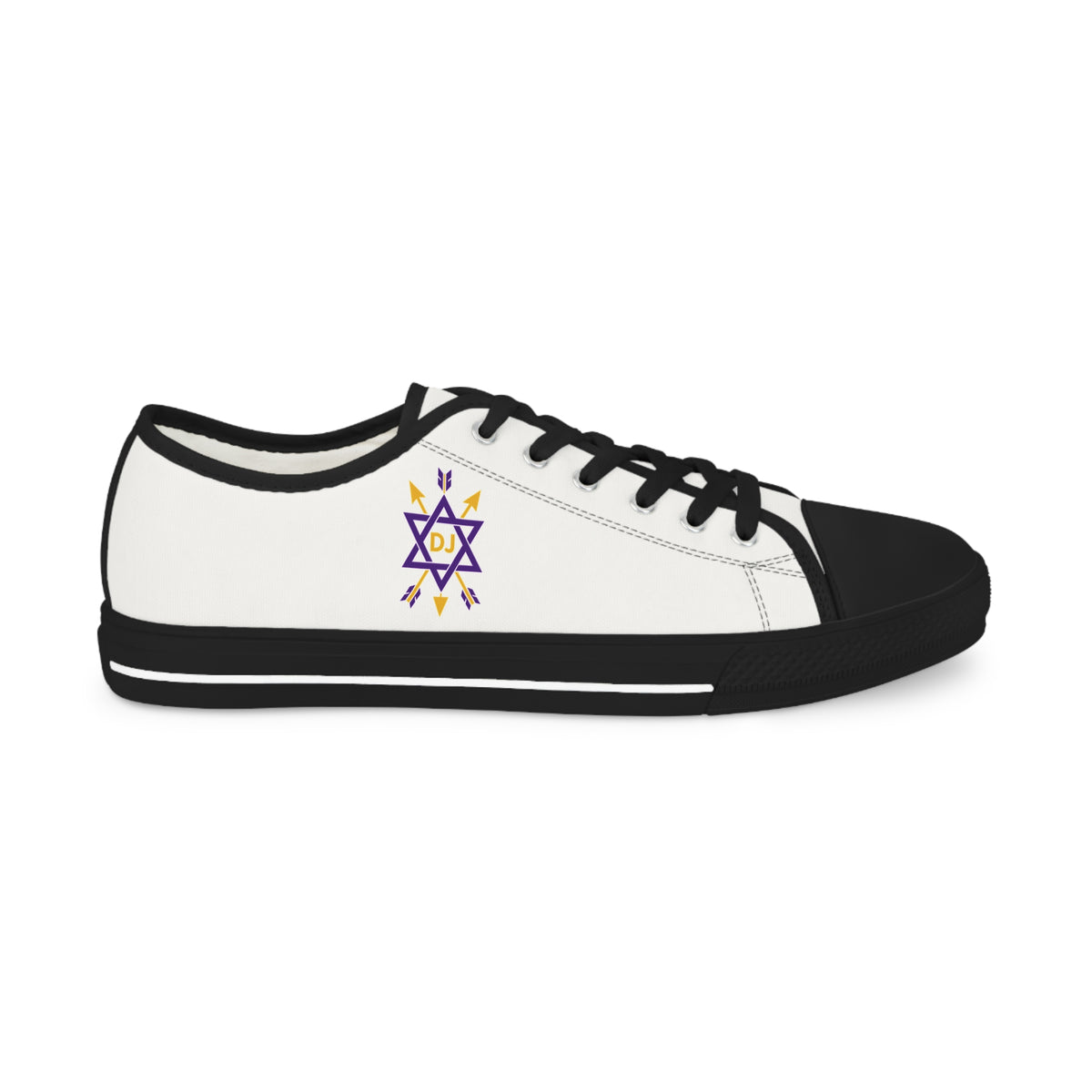 Order of the Secret Monitor Sneaker - Low Top Sneaker Black & White Gold & Purple Emblem - Bricks Masons