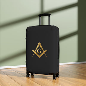 Master Mason Blue Lodge Luggage Cover - Golden Square & Compasses G Emblem